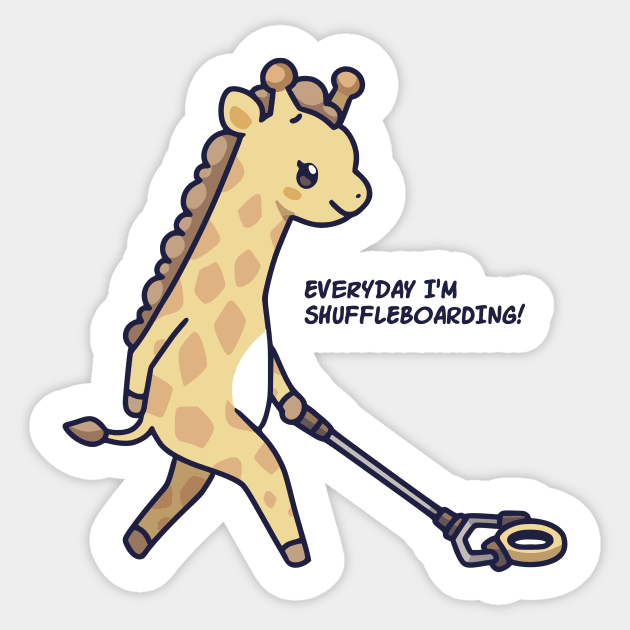 Kawaii Games Shuffleboard Giraffe Sticker by rojakdesigns